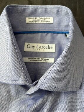 GUY LAROCHE Modern Fit Non Iron Long Sleeved Cotton Shirt